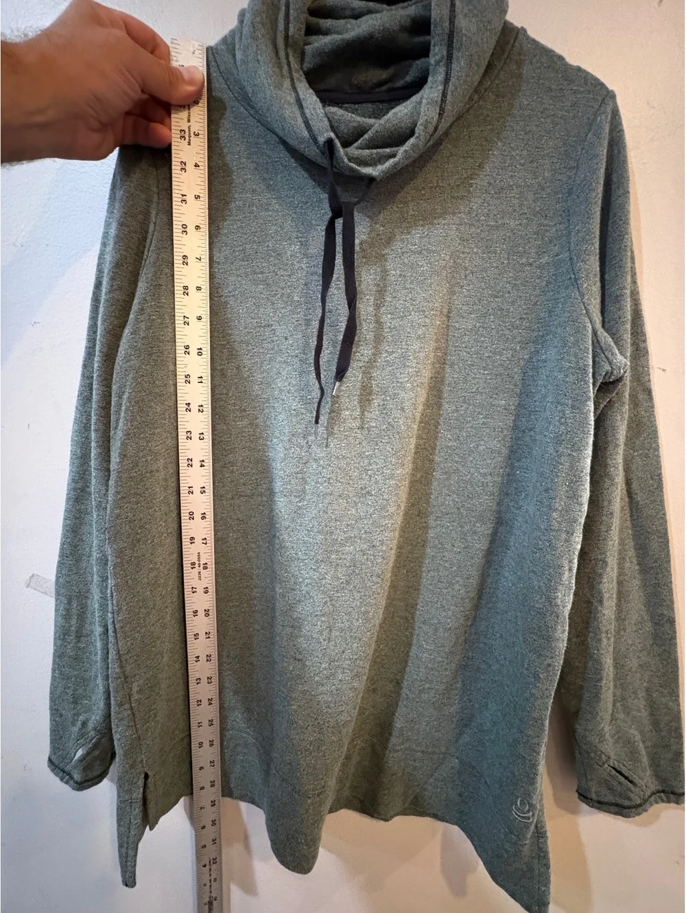 Cuddl Duds Ultra Cozy Heather Gray Pullover Hoodie, Medium - Picture 7 of 8